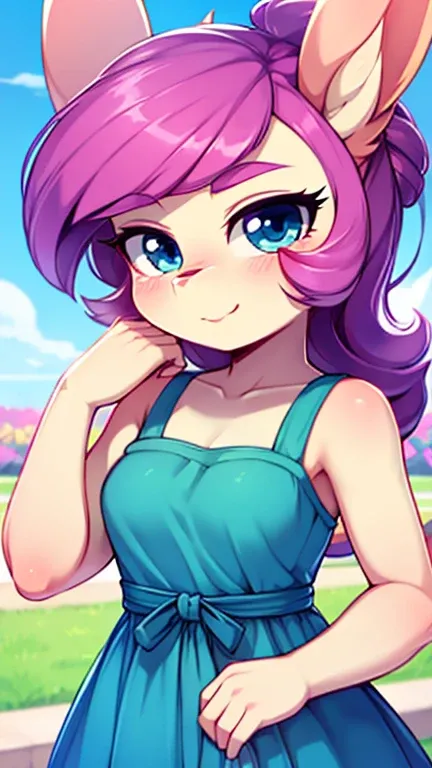 Female furry teenager cute adorable beautiful kawaii nice sassy fancy fabulous Georges sara the Bunny with new cute adorable beautiful kawaii nice sassy fancy fabulous Georges dress mlp Equestria girls style 