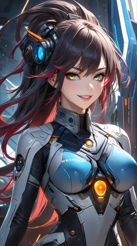 (( top quality)),(  ultra high resolution),(  very detailed),(  Detailed Explanation ),((  best CG  )),(  BEST ARTWORK  ), Ultra-precise art,  Amazing Painting Art,(Exquisite sci-fi art:1.5), woman,  beautiful and well-groomed face shooting, Brutal smile, ...