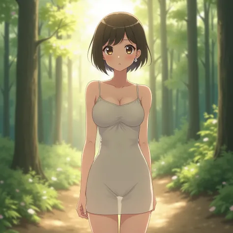  REALISTIC， Ultra High Definition， top quality， top quality，8k， RAW photo， very detailed， super high resolution，( amazingly cute Japanese real girl)， full body，1 person， facing forward .， Early Morning in the Forest  ， Bright sunlight pouring in ， backlit ...