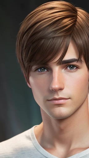  Realistic photo with color A male Jodie male short hair focusing on the face 