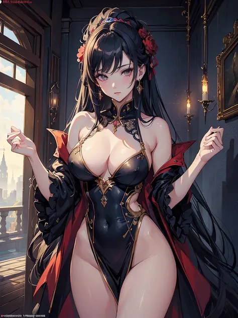 ( Masterpiece,  Top Quality,  top quality,  Official Art,  beautiful and aesthetic:1.2),  extremely detailed, sexyな悪魔,  big breasts,  sexy,  sexy body,  colorful,  best details, Cold Light