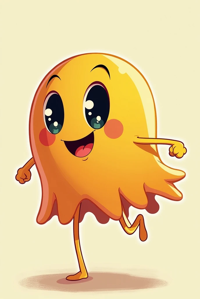 pacman ghost ,female ,có chân có tay, funny , style Disney 1930,2d