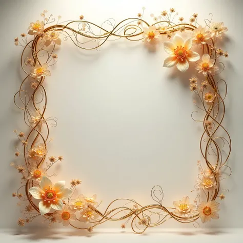 Wire、delicate、golden design  . Vine, fantastic、card、Decorative ornament、Only corner decorations on the four corners