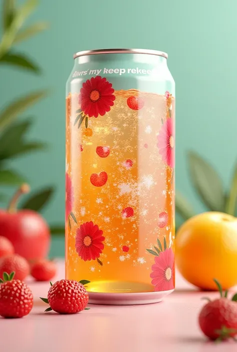 I want to create a drink in a tin can with the flowery flow logo