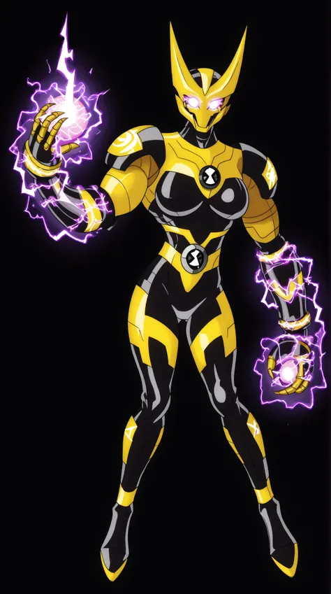 Voltstream Design

Species: Electroboltian
Home Planet: Voltaris Prime

Appearance:
Voltstream is a sleek and agile humanoid alien with a striking appearance that embodies her electric nature. Her exoskeleton is a dynamic blend of glowing yellow and black,...