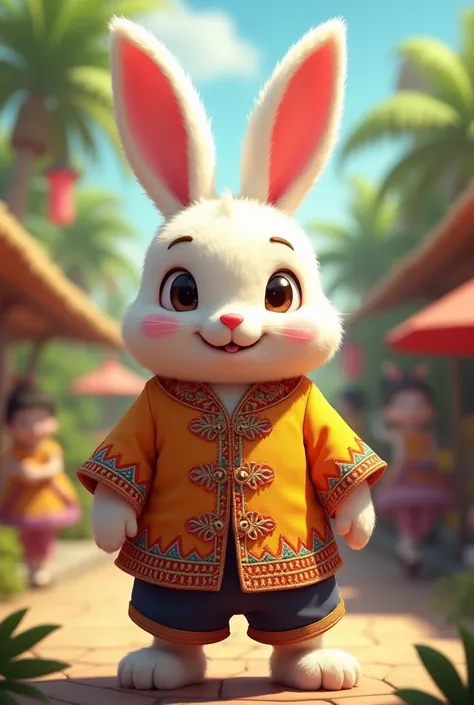 bunny mascot in Filipino barong