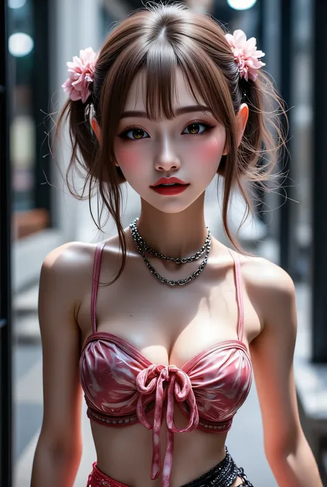 Realistic ((Photorealistic realism)),((high resolution)),((ultra insanel quality, professional extremely detailed digital art)), ((focus on extremely Realistic Proportion Body:1.3)), ((portrait)),((a cute and very beautiful, 1 Japanese, 30yo, famous Kpop i...