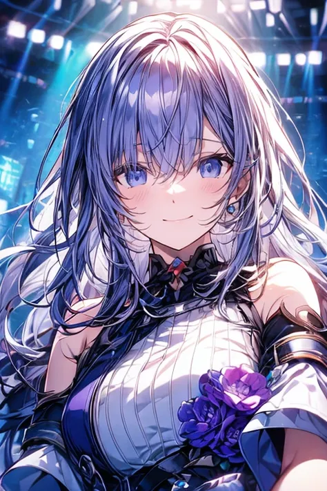 Eyes with clear blue-purple contrast 1:1, Rin々A beautiful smile