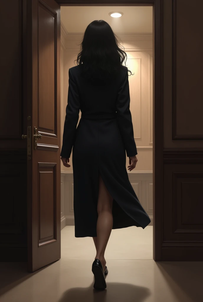 "clara,  a fair-skinned brunette lawyer ,  with wavy black hair and a full butt ,  walks into a courtroom with confidence .  She's wearing simple loafers , but elegant. Around you,  a mysterious aura seems to surround her steps , suggesting a secret power ...