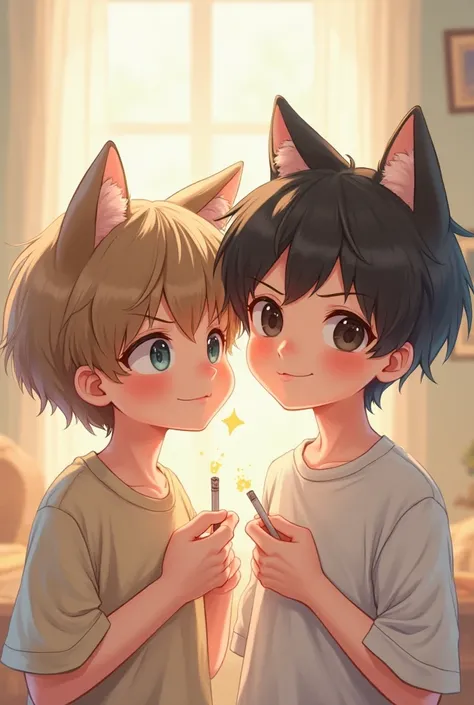 age boys
cat ear
Smoke a cigarette
cute painting style