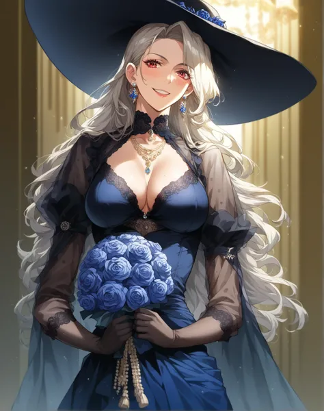 (score_9, score_8_up, score_7_up), (source_anime), masterpiece, StylePTN, 1girl, solo, mature female, earing a dark-gray/black, elaborate, form-fitting dress with ornate details, dress features a low-cut bodice with lacing across the chest, decorative silv...