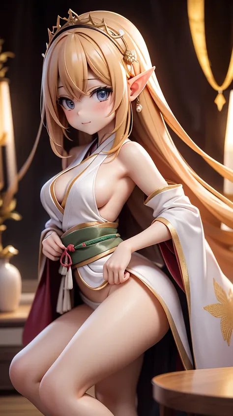 Japanese girl comics are the main characters. AI created the original, superlative, lovely, healthy, concave, curved, beautiful, elf girls. AI created the original, delicate and bold skin and exposed area of the magical robe