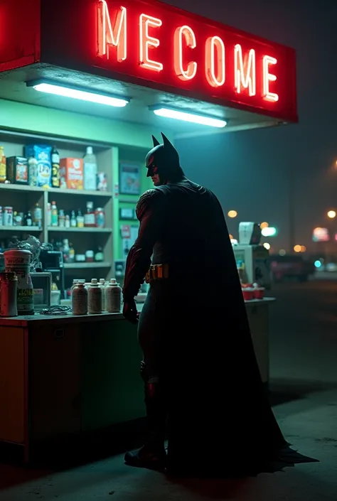 batman work in gas station