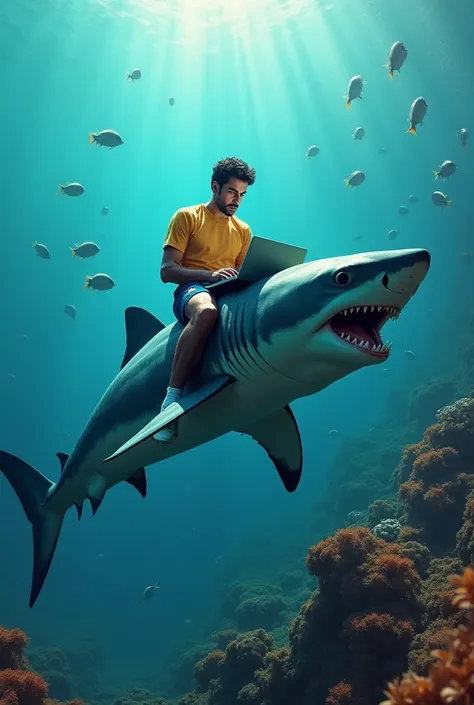 Play Ferran Torres riding a shark while studying programming