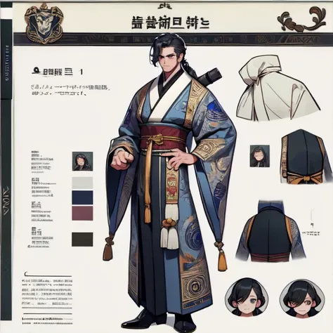    character model sheet that is open 、male