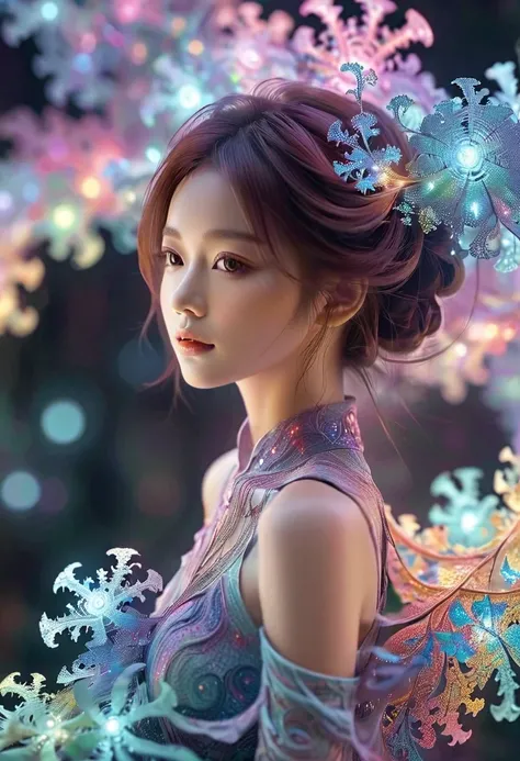 Fractals，Luminescence， 1 girl working part-time，闪闪Luminescence， fuzzy motion ，