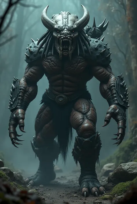  Make a Predator Hybrid from the movie+Wolverines from the movie ,and add Orc's body,8k