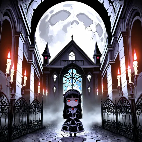 score_9, score_8_ up  , score_7_ up  BREAK source_anime, rating_ explicit, best quality , Masterpiece, No posts BREAK 
1girl, Alone, ruri gokou, hime cut,  long hair, mole,  red eyes,  Gothic Lolita, hair band
 BREAK 
 ( chibi),  Darkness, fog, Old House, ...