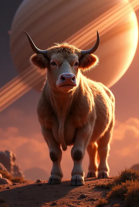 Crea un vaca en saturno