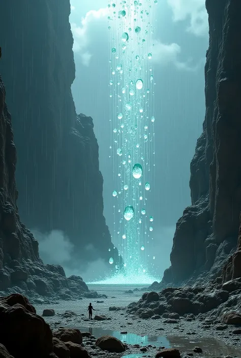 Glass rain on a planet 