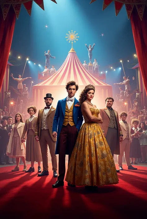 create an image promoting schools play "the greatest showman"