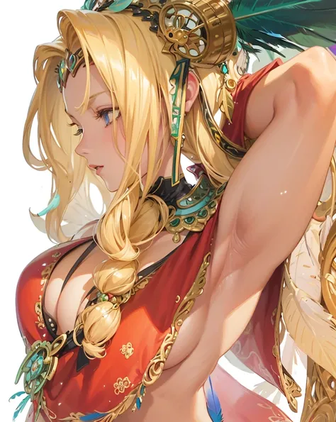 a close up of a woman in a bikini with a sword, yoshitakka amano karol bak, full color illustration, anime goddess, dragon crown, artbook artwork, lodoss, colored manga art, boho chic | | very anime!!!, manga illustration, cushart krenz key art feminine, f...