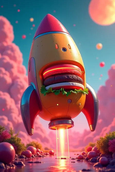 A fond burger like a rocket
