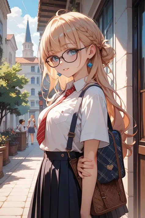 plain elementary school girl with glasses