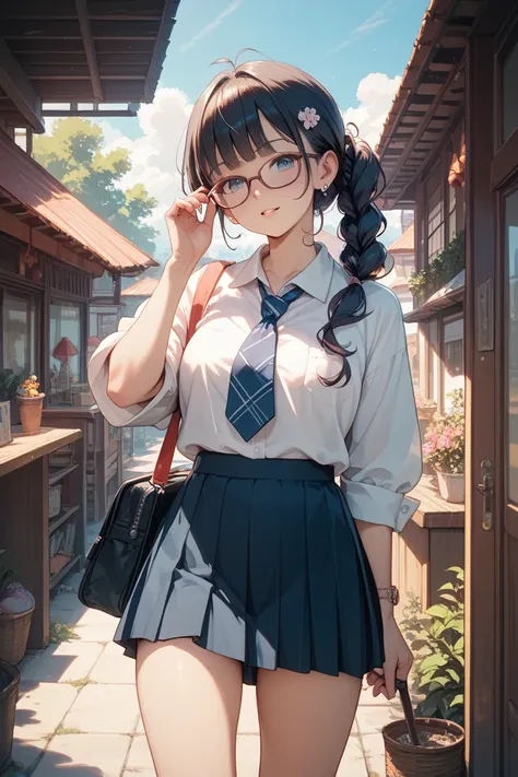 A Japanese elementary school girl、It's like putting on glasses and sticking out your pussy