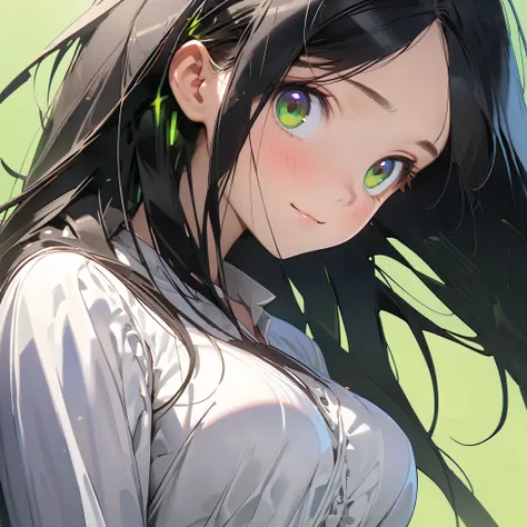 (((sfw, masterpiece, best quality, ultra-high-resolution illustrations, beautiful artwork, award-winning works, high detail))), (anime-style:1.2), ((vivid colors)), (calm atmosphere), 1girl, cute, beautiful, intellectual, (long straight black hair, shiny h...