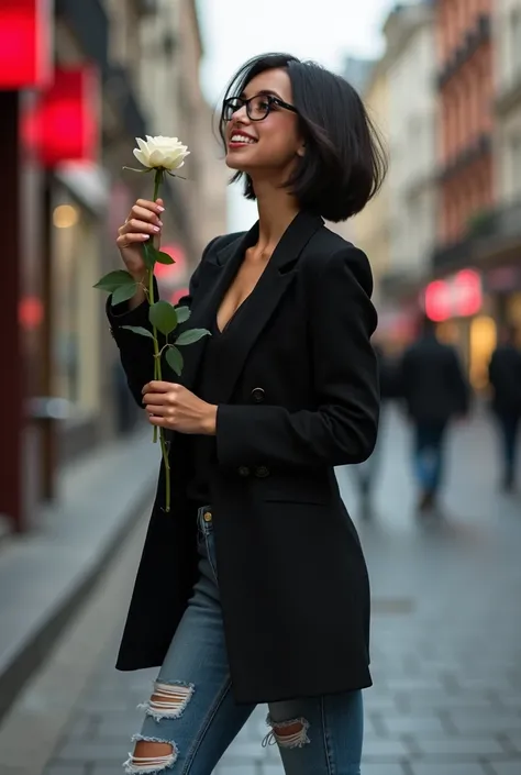 528362570_img - European girl, Black short hair , Bob hairstyle, With glasses, Fit body, Black eyes, Detailed skin, Real human skin, Hyperrealistic, Canon 7mm 18k, HDR photo of cinematic film still 1girl, photorealistic, vignette, highly detailed, high bud...