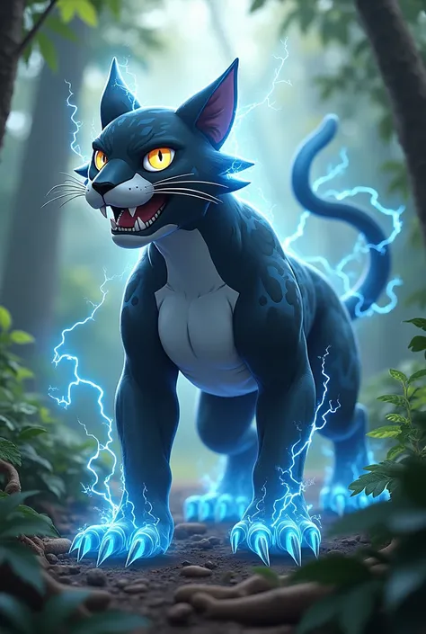 Create a male jaguar, psychic and electric Pokémon 