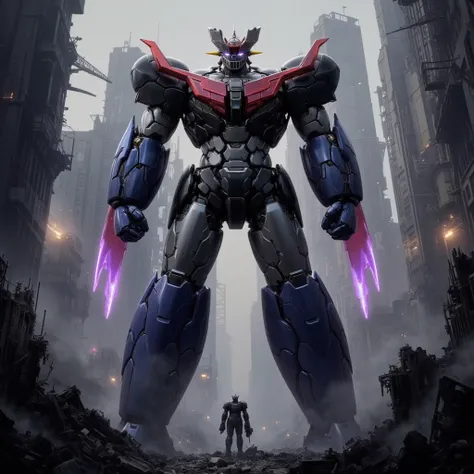   The hero Mazinger Z is 100 meters tall 　  towering over 100 meters in a forward leaning position   ,    towering 100 meters ahead   .  破壊された都市   towering over 100 meters in a forward leaning position ,  Fearsome Steel Genie  ,   in a huge structure with ...