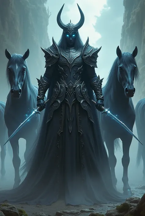 Warrior of the Shroud with Double Licks and Armor with Dark Horses