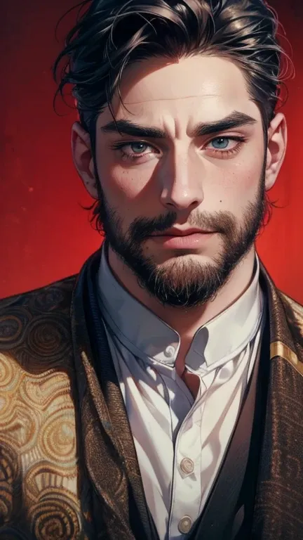 (       ,4K,8k,           highres,           masterpiece :1.2),           ultra-detailed    ,(realistic,photorealistic,photo-realistic:1.37),36-year-old man,3 day beard,Beautiful anime,Portraits,strong,Masculine,            with black hair  ,sharp jaw,    ...