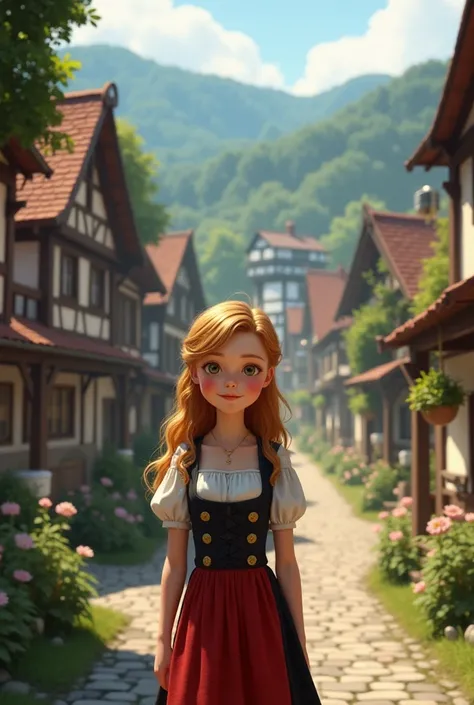 German girl, in village 