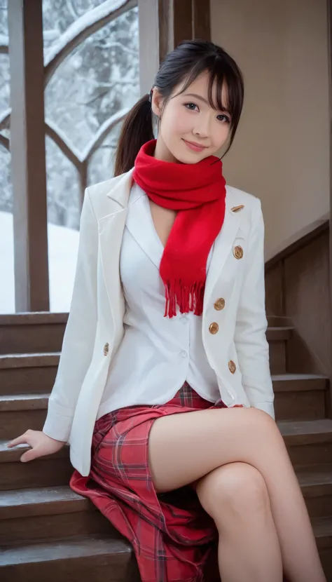  score_7,  score_8,  score_9,, BREAK,   source  _real, raw, Photo, Photography, pretty Japanese woman ,  slice, 1 girl, ( medium dark brown ponytail ),  double eyelid ,  medium-large natural breasts ,   slender legs, tall body, soft curves,  white coat ,  ...