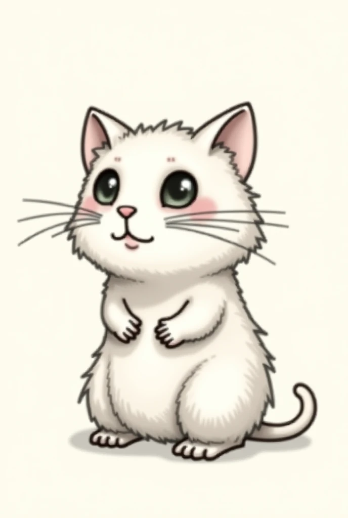 Draw a cat crossed with a hamster in a sketch 