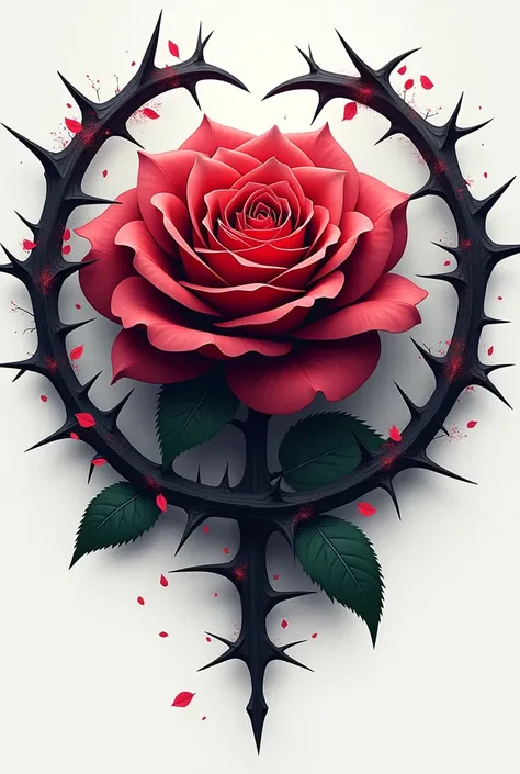 Create a logo with this name isaken17that has a theme of thorns and roses 