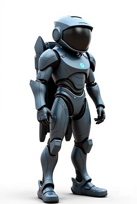 futuristic armor and helmet ,  The background is completely white .  The general design must be friendly and striking ,  suitable for a YouTube channel of reactions .