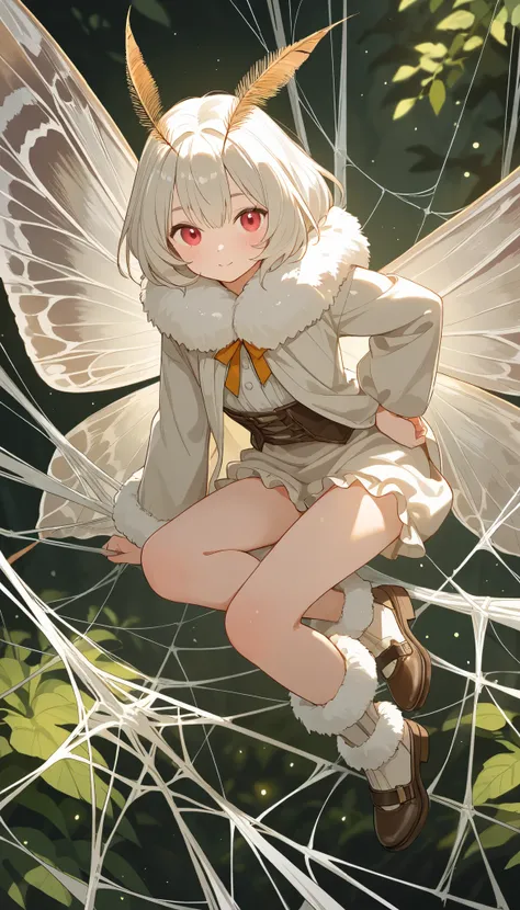 silk moth girl,Age 10,Slender,Fantasy