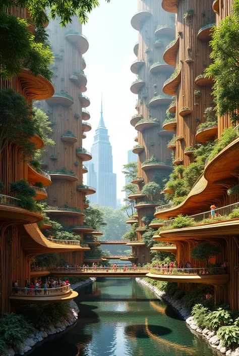 
"A futuristic and modern version of the Philippines if it was never colonized by Spain. The cityscape features towering wooden skyscrapers with intricate Austronesian carvings, blending nature with technology. Elevated walkways connect eco-friendly struct...