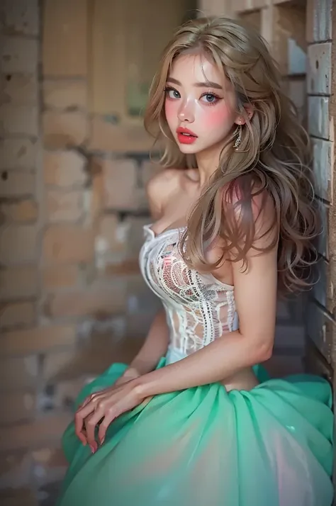 Photographically, very detailed, Very real, hyperrealism , super realistic, best quality,(masterpiece, soft lighting, Stylish eyes with attention to detail : 1.2), a pretty young girl,(cute), sleeveless, sheer off-the-shoulder tutu,Can you loosen the corse...