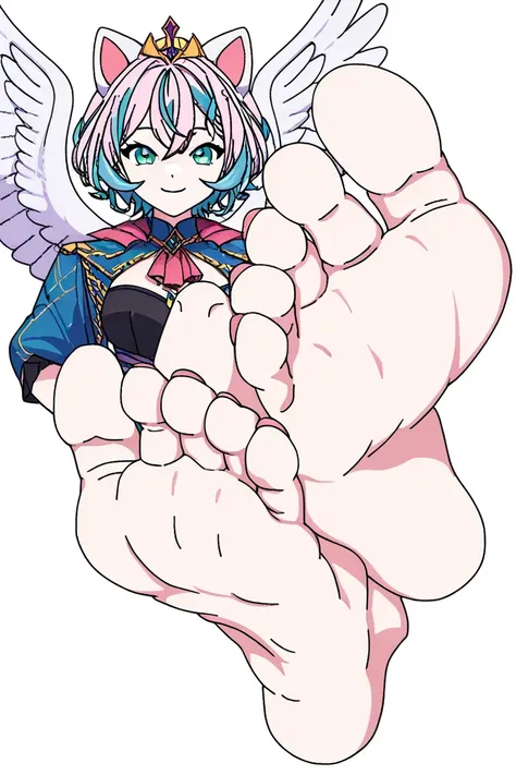 score_9, score_8_up,   KJOmomo, animal, Cloudpuff, solo, alone,  dantegemini_style, foot focus, barefoot, pink toenails, feet, toes, white background, masterpiece, highres