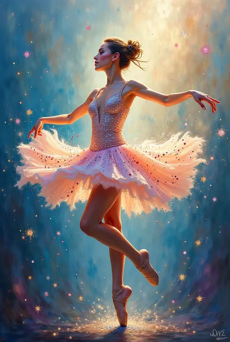 Bedazzled painting of dancer 