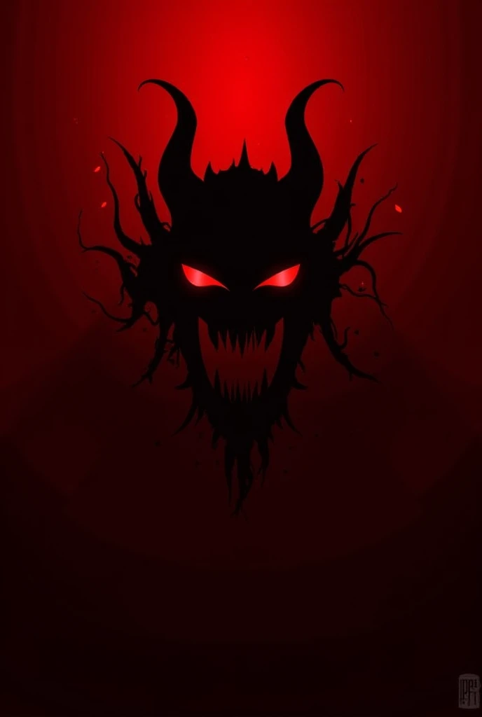 logo showing the devil, Satan (red is the dominant color) 