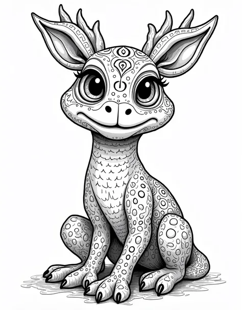 (((un Alebrije)), fondo  detailed (((un Alebrije))),.,  detailed,((( for coloring ))), (((un Alebrije)) thick lines , ((((un Alebrije))))clean lines,  thick line outline , diseño  detailed,  página de libro  for coloring , (((Monocrom o )))  black and whit...