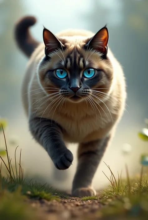 You cat with blue eyes Big shape run away