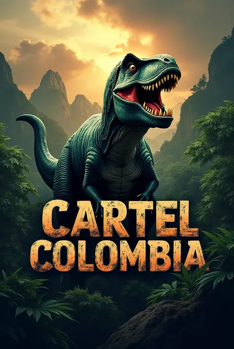 Logo with the name CARTEL COLOMBIA
Jurassic themed