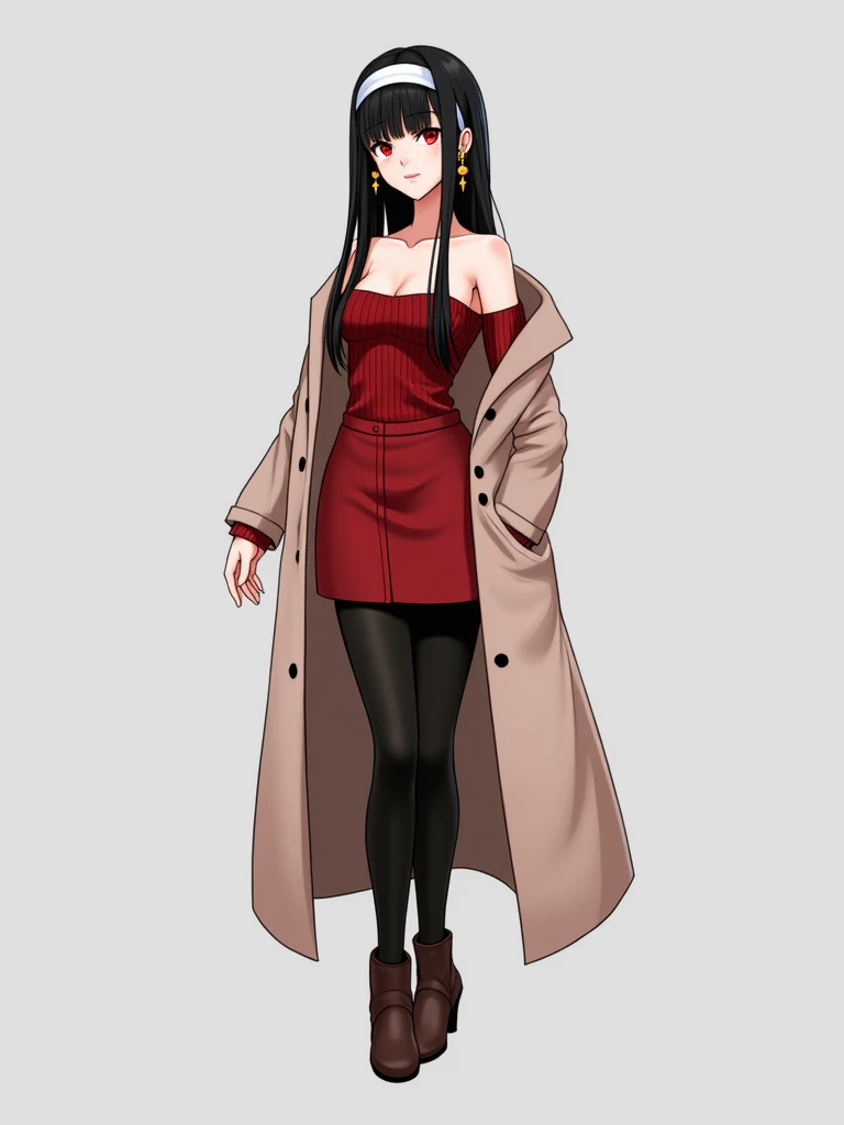 Yor Forger, Age: 27, Height: 170 cm (5'7"), Yor is a very beautiful, graceful, and fairly tall woman in her late twenties, with a slender, curvaceous frame. She has long, straight, black hair reaching her mid-back with short bangs framing her forehead and ...